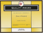 Thumbnail of Quality Award certificate